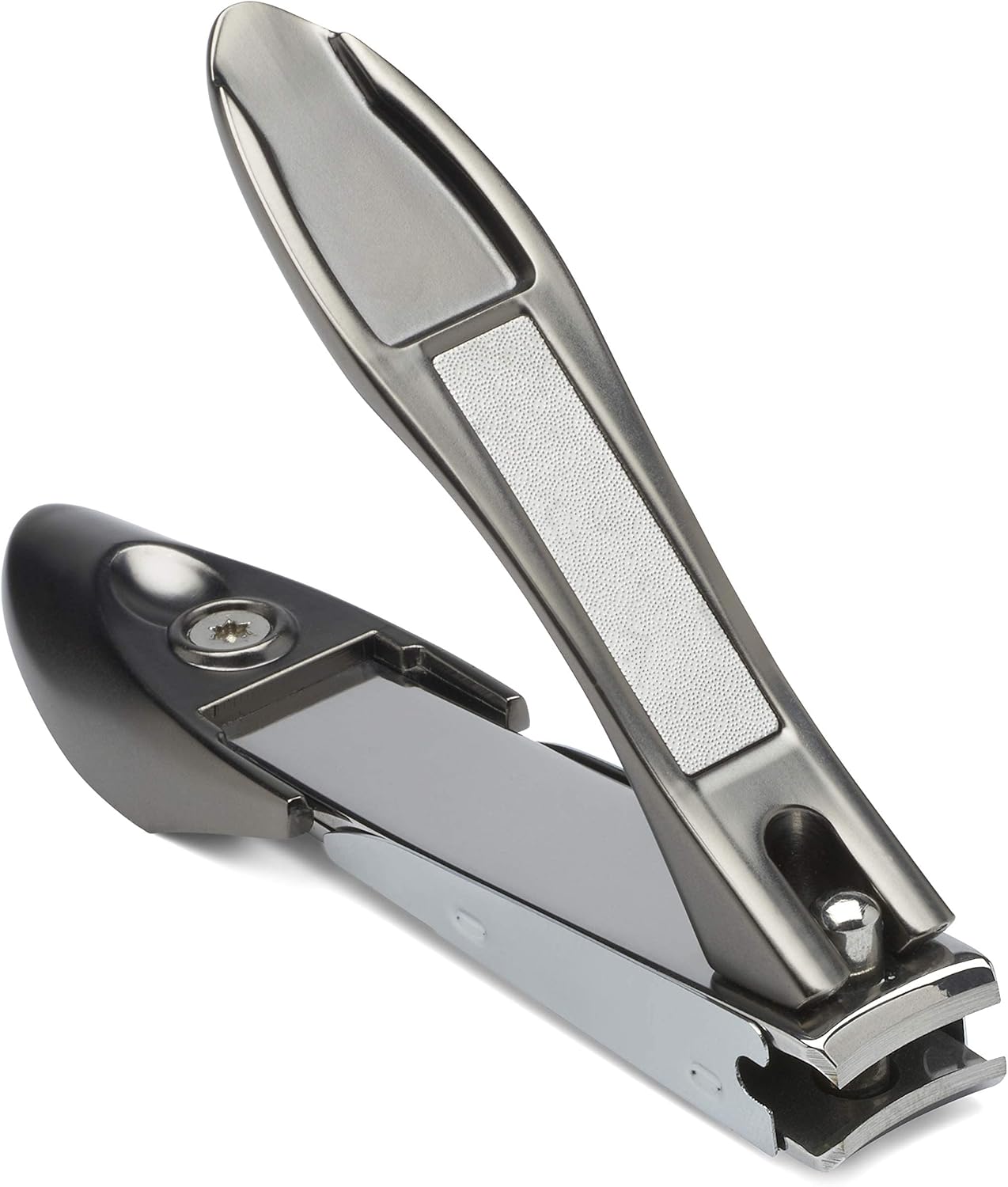 Nail Clippers with Catcher – KLIPP Heavy Duty Stainless Steel Fingernail and Toe Nail Cutter with Curved Surgical Blades and Built-in Nail File – Ergonomic Handle with Wide Jaws for Thick Nails - Image 3