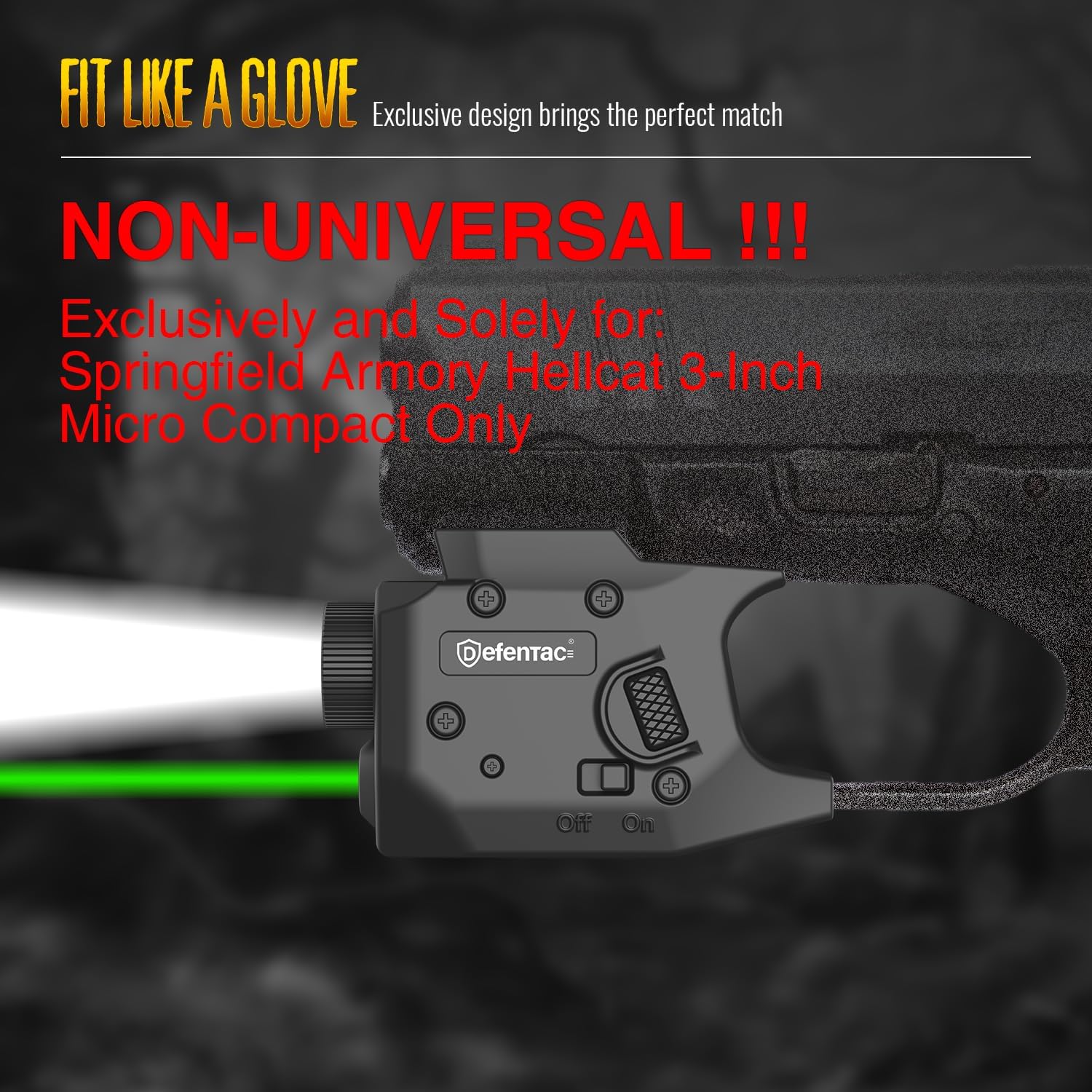 Defentac 600 Lumens Pistol Light Laser Combo is Compatible with Hellcat 3 Inch Micro-Compact Only - Image 2