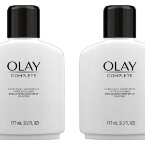 Olay Complete All Day Moisturizer Lotion with Sunscreen SPF 15 for Sensitive Skin, 6.0 fl oz (Pack of 2)