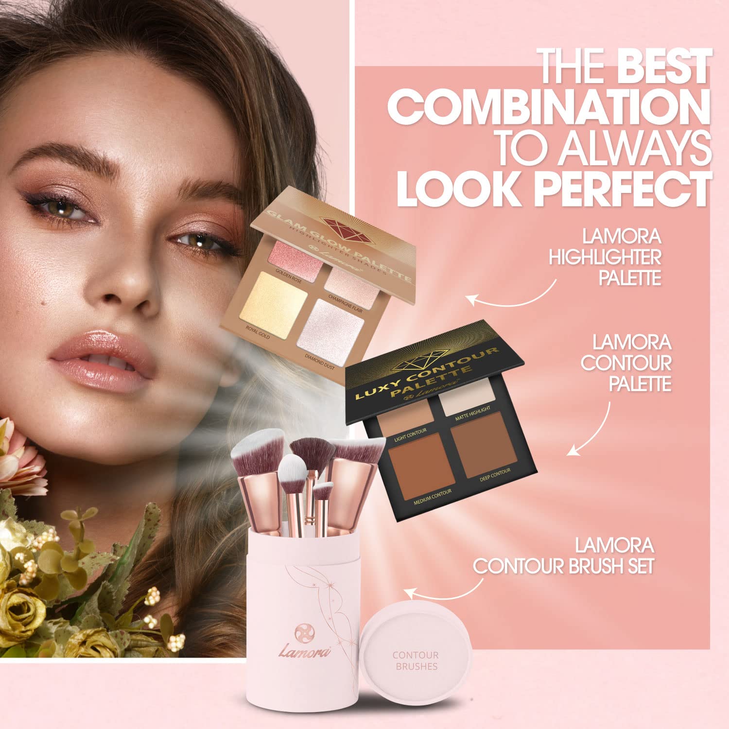 Pro Face Contour Brush Set - Synthetic Contouring Sculpting and Highlighting Kit - Cream Blush Powder Flat Nose Cheek Round Small Angled Fan Tapered Precision Kabuki Foundation Makeup Brushes - Image 6