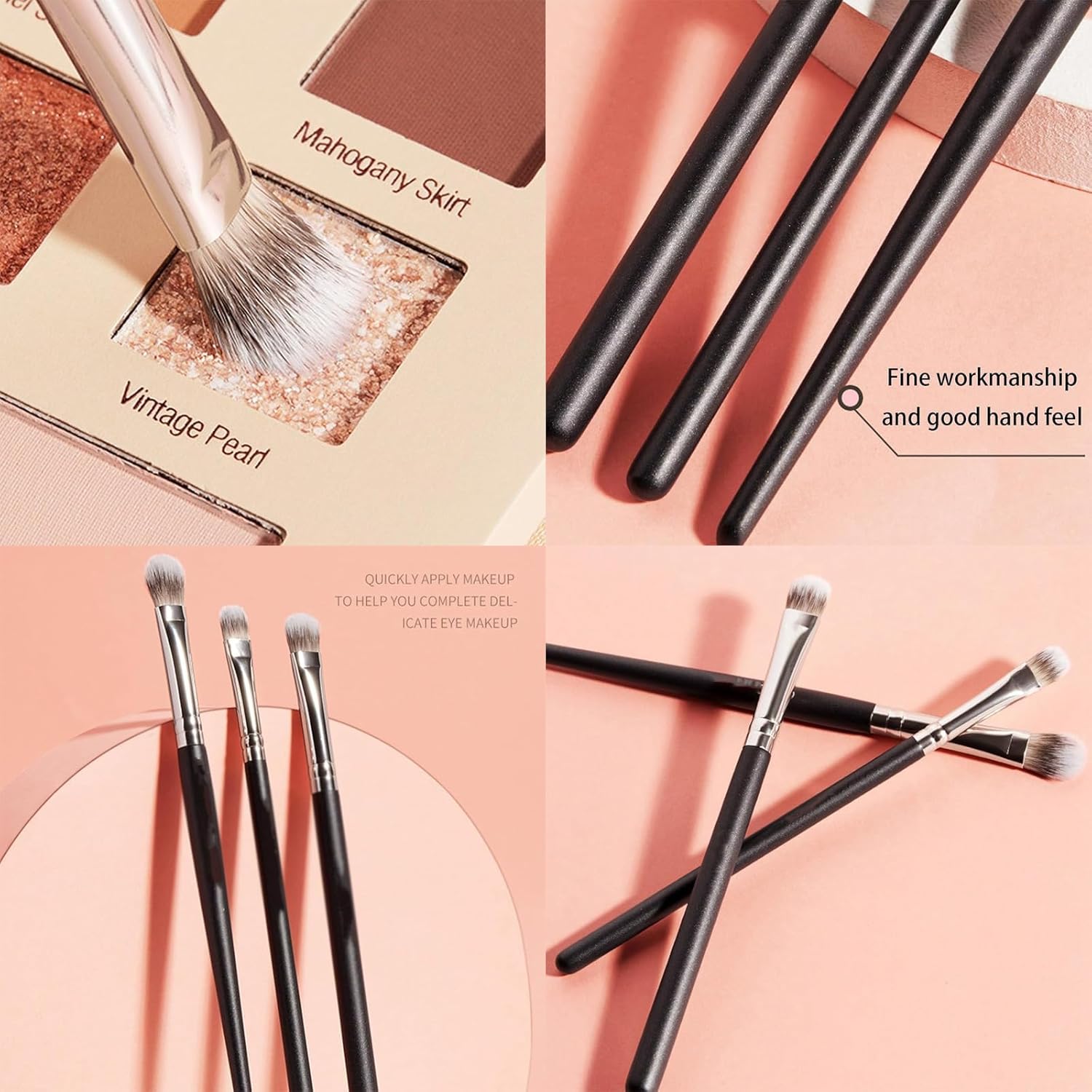 Angie Hot & Flashy A506 Concealer Brush, 101 Foundation Brush, Beauty Foundation Contour Conceal Makeup Brush Set (6PCS) - Image 3
