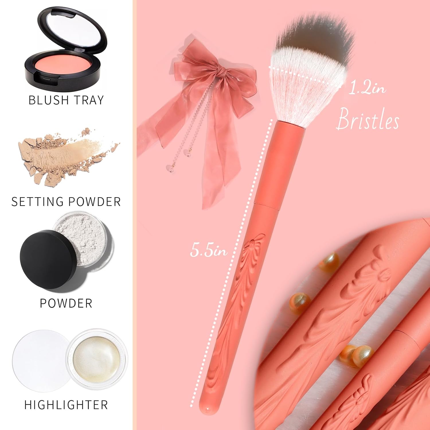Duo Fiber Stippling Brush Premium Stipple Brush, Perfect for Foundation,Powder,Highlight,Cream,Blush,Mineral Makeup… - Image 4