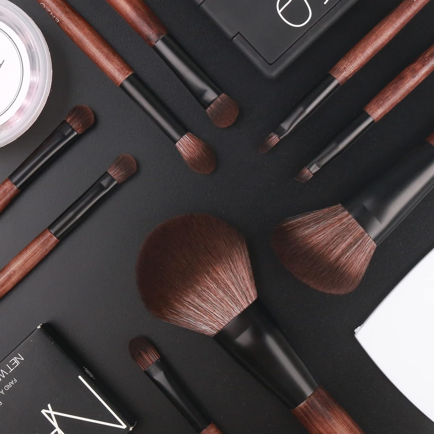 Bamboo Makeup Brushes Set Professional, Sable Makeup Brush Set with Case by Luxury ENZO KEN, Cosmetic Brushes Makeup Set, Make up Brushes Set Professional, Natural Hair Makeup Brush Set Professional. - Image 9
