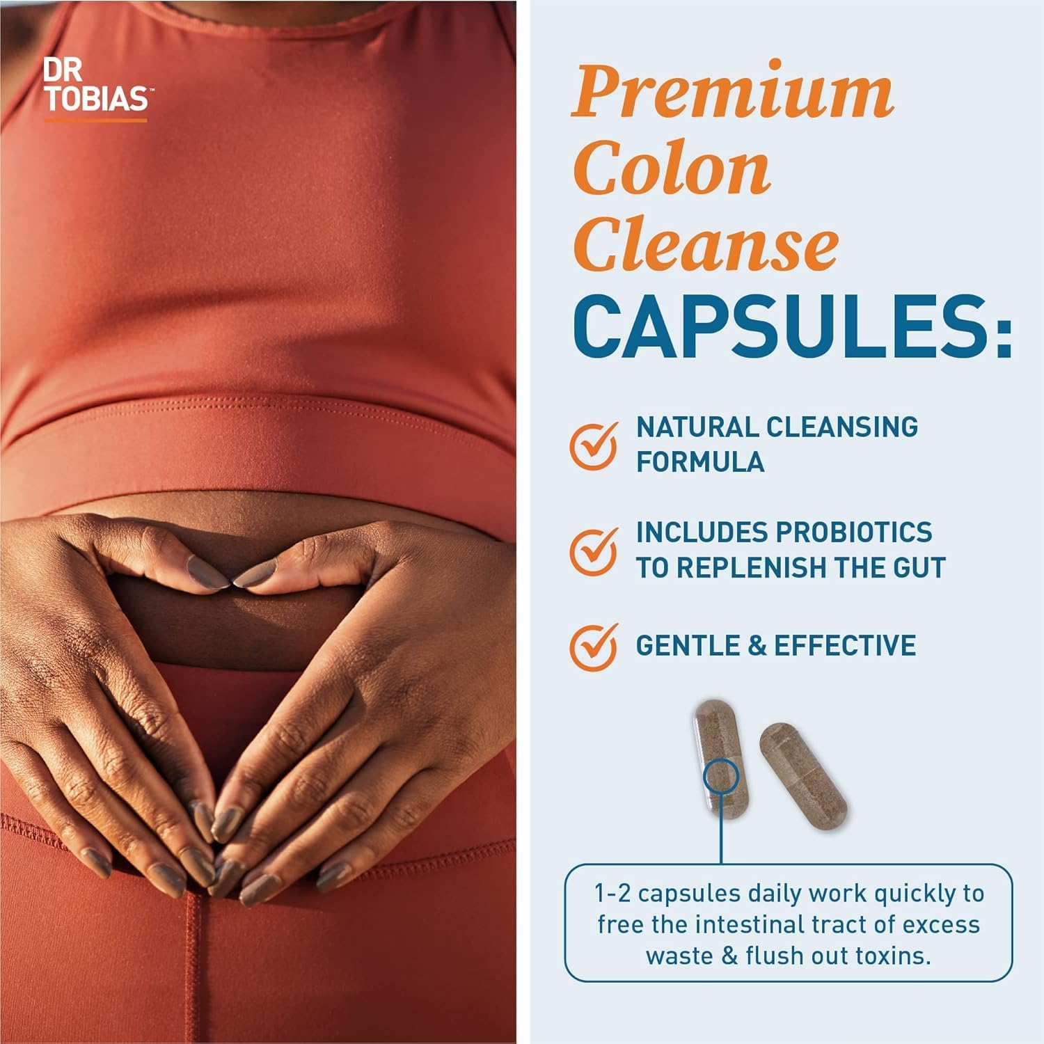 Dr. Tobias Colon 14 Day Cleanse, Advanced Gut Cleanse Detox for Women & Men with Cascara Sagrada, Psyllium Husk, Senna Leaf & Probiotics, Non-GMO Colon Cleanse, 28 Capsules 1-2 Daily - Image 4