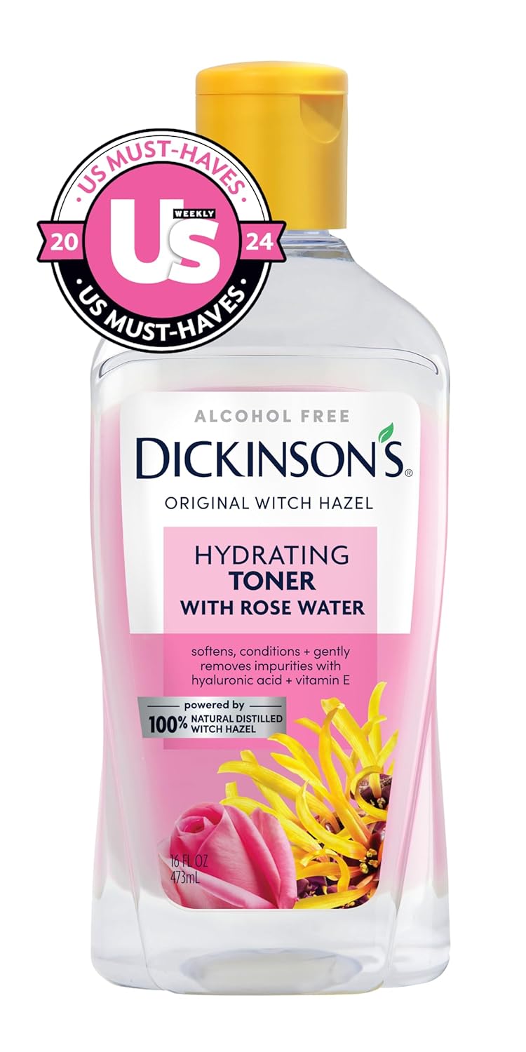 Dickinson's Enhanced Witch Hazel Hydrating Toner with Rosewater, Alcohol Free, 98% Natural Formula, 16 Fl Oz (Pack of 1) - Image 2