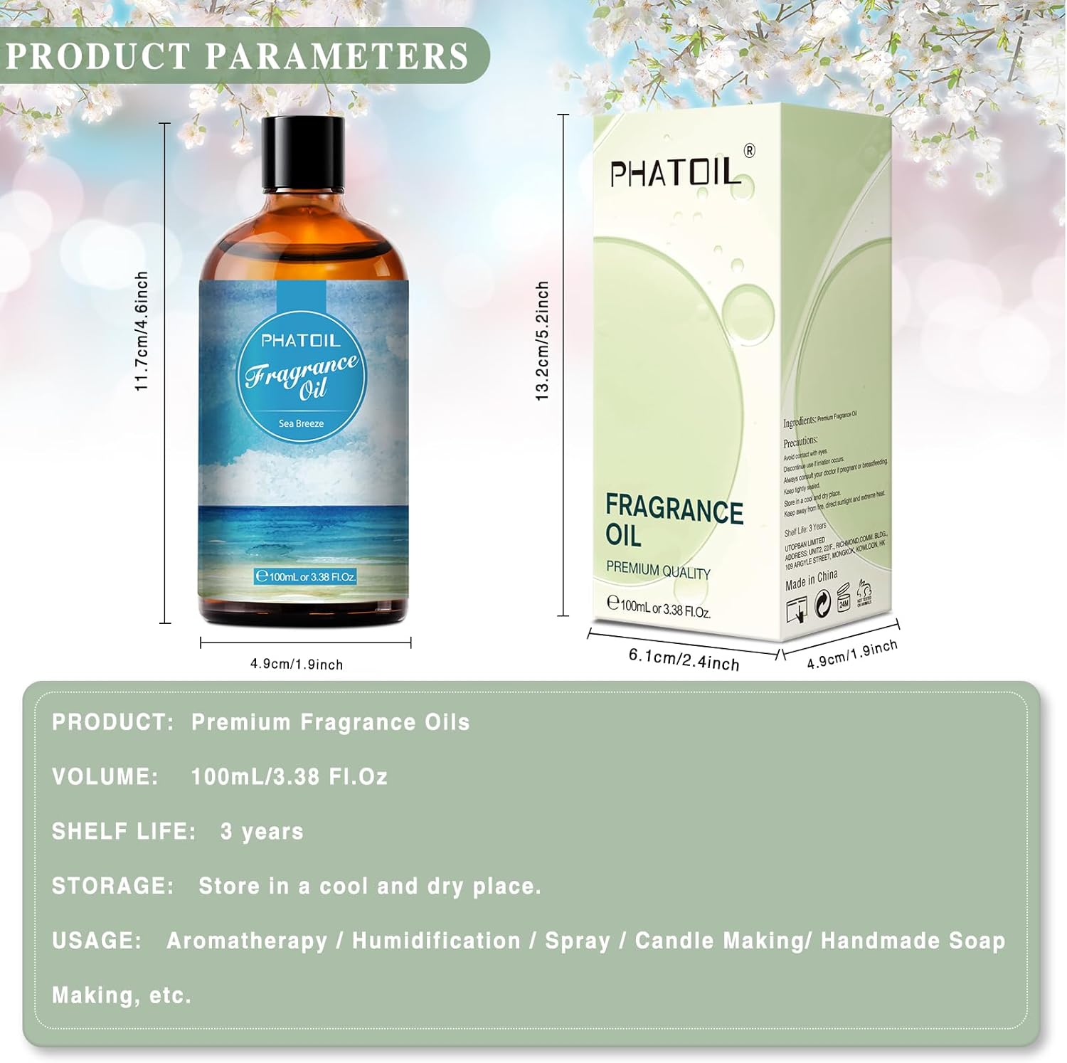 3.38FL.OZ Sea Breeze Fragrance Oils for Aromatherapy, Essential Oils for Diffusers for Home, Perfect for Diffuser, DIY Candle and Soap Making, DIY Scented Products - 100ml - Image 3