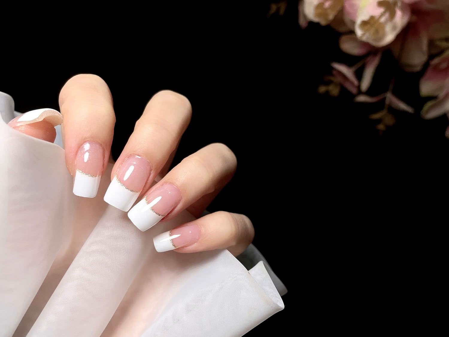 LIHI Color 22PCS Adhesion Nail Art Transfer Decals Sticker French Series DIY Nail Polish Strips,Nail Wraps, 100% Real Nail Polish,French Bent - Image 9