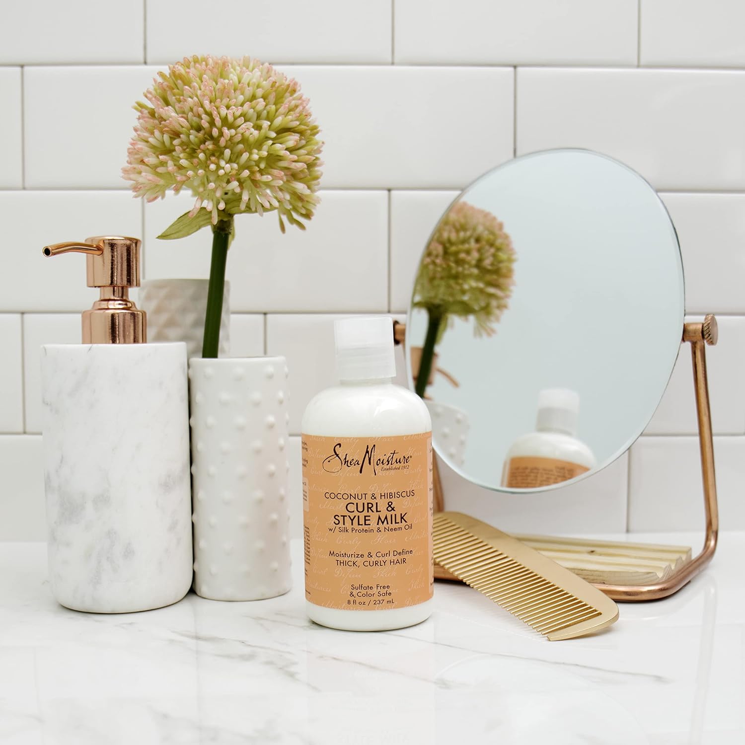 SheaMoisture Coconut Hibiscus Curl Styling Milk 8 oz for Thick Defined Curls - Image 13