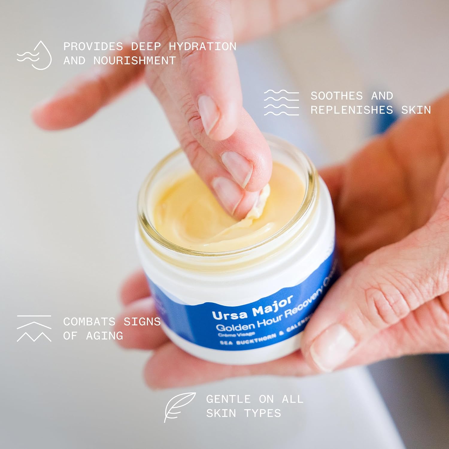 Ursa Major Golden Hour Face Moisturizer | Vegan Recovery Cream for Daily Facial Moisturizing | Repair & Hydrate | Natural Formula for All Skin Types | Cruelty Free & Non-Toxic 1.57 oz - Image 2