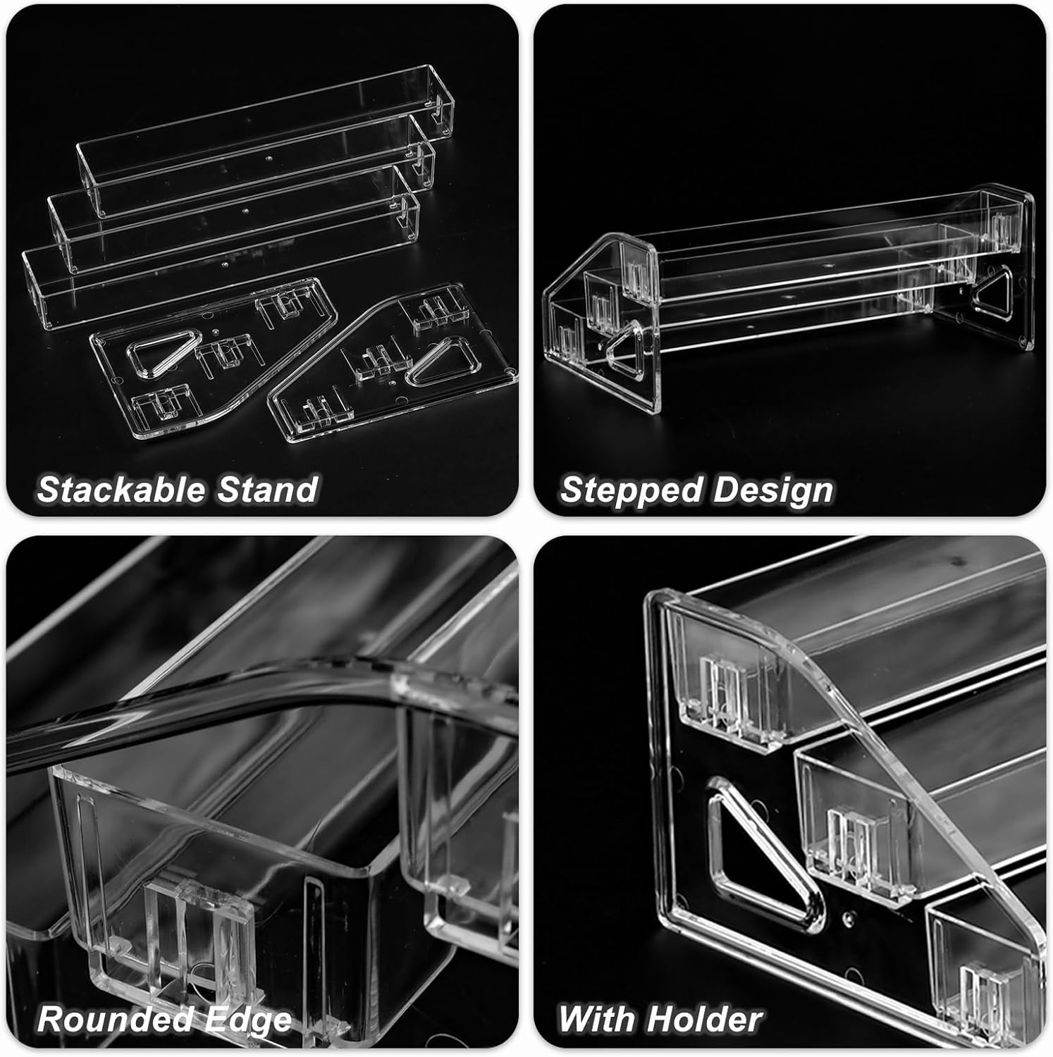 3-Layer Clear Acrylic Nail Polish Organizer and Eyeglasses Display Stand - Image 5