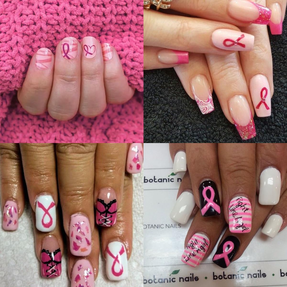 Breast Cancer Nail Art Stickers Pink Ribbon Nail Decals 3D Love Heart Bow Self-Adhesive Nail Design Sticker Breast Cancer Awareness Nail Art Supplies Sticker for Women DIY Manicure Decor Tips 6Sheets - Image 5