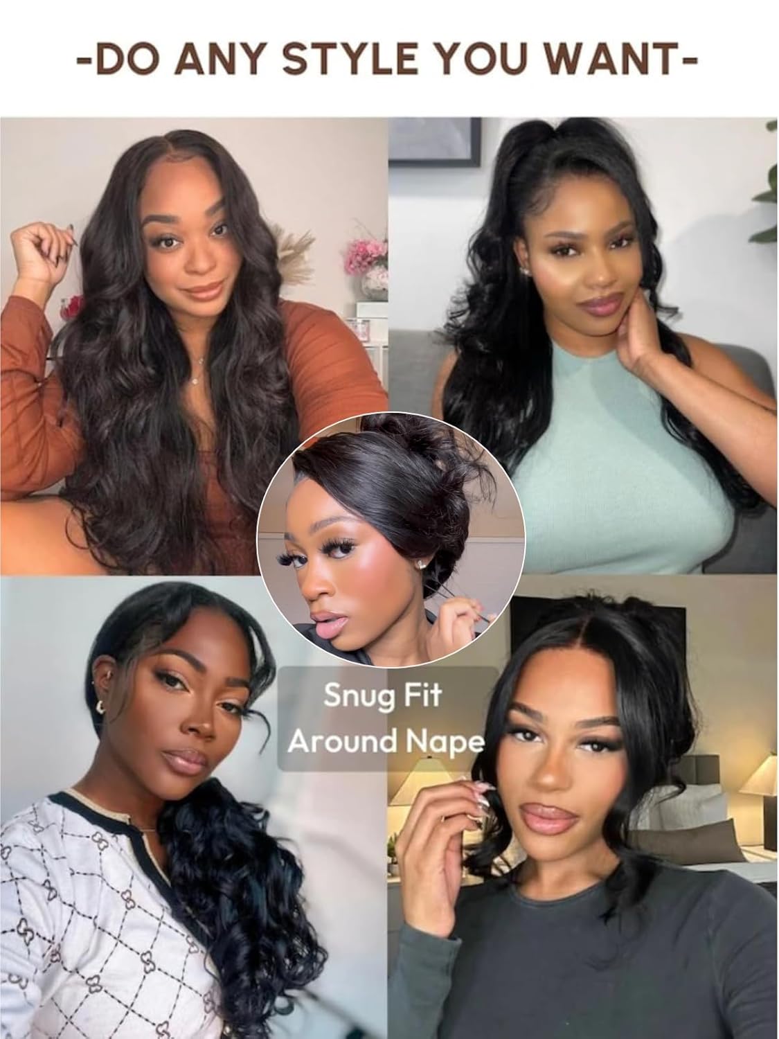 UNICE Pre Everything Body Wave 13x4 Lace Front Wigs Human Hair with Elastic Drawstring Glueless Wig Human Hair Pre Plucked Pre Cut Lace Bleached Knots Ready to Wear Frontal Wig 20 Inches - Image 5