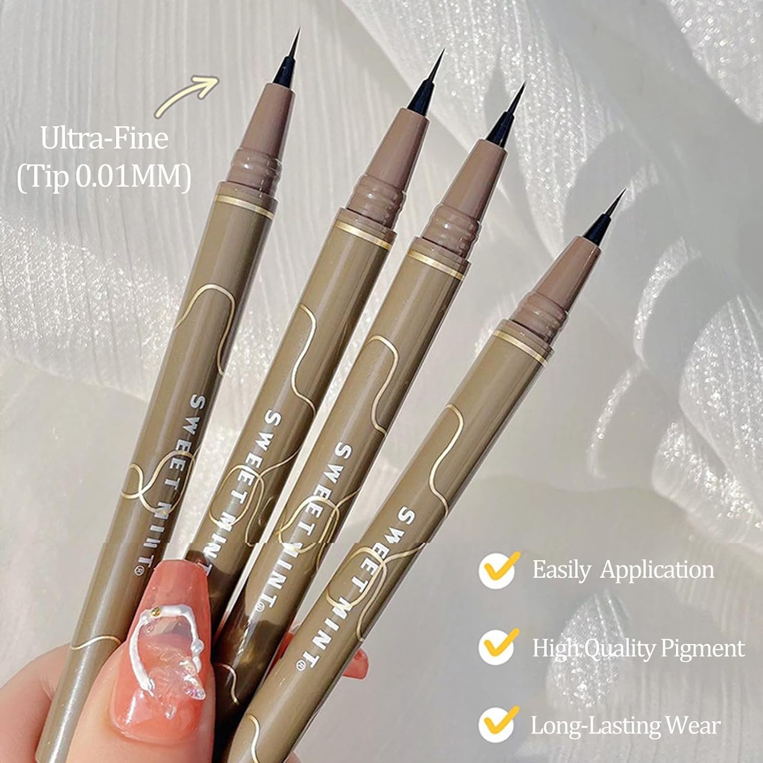 Black Liquid Eyeliner, Liquid Eye Liner Waterproof And Smudge Proof Eyeliner Makeup, High-Pigmented Liquid Eyeliner Pen For Women Long-Lasting Wear, Felt Tip, Smooth, Quick Drying, Lightweight - Image 3