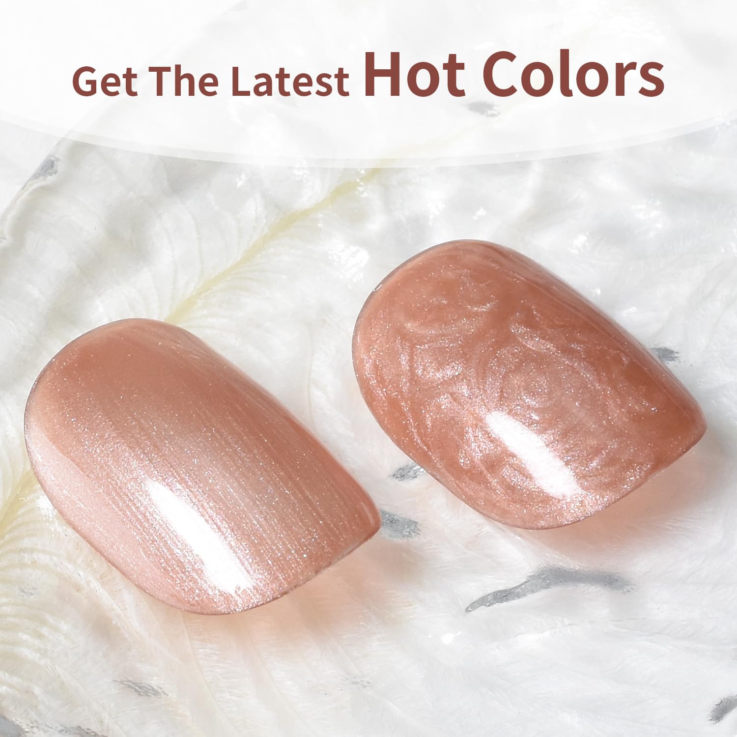 JODSONE 10ml Rose Gold Gel Nail Polish, Glitter Rose Gold Gel Polish All Seasons Neutral Soak Off U V Lamp Nail Art Design Manicure Salon DIY Home - Image 4
