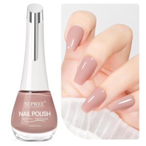 Nude Quick Dry Nail Polish, 16ml Air Fast Dry Regular Nail Polish Lacquer High Glossy Fall Finger Nail Manicure DIY Nail Art Salon Gift for Women Girl