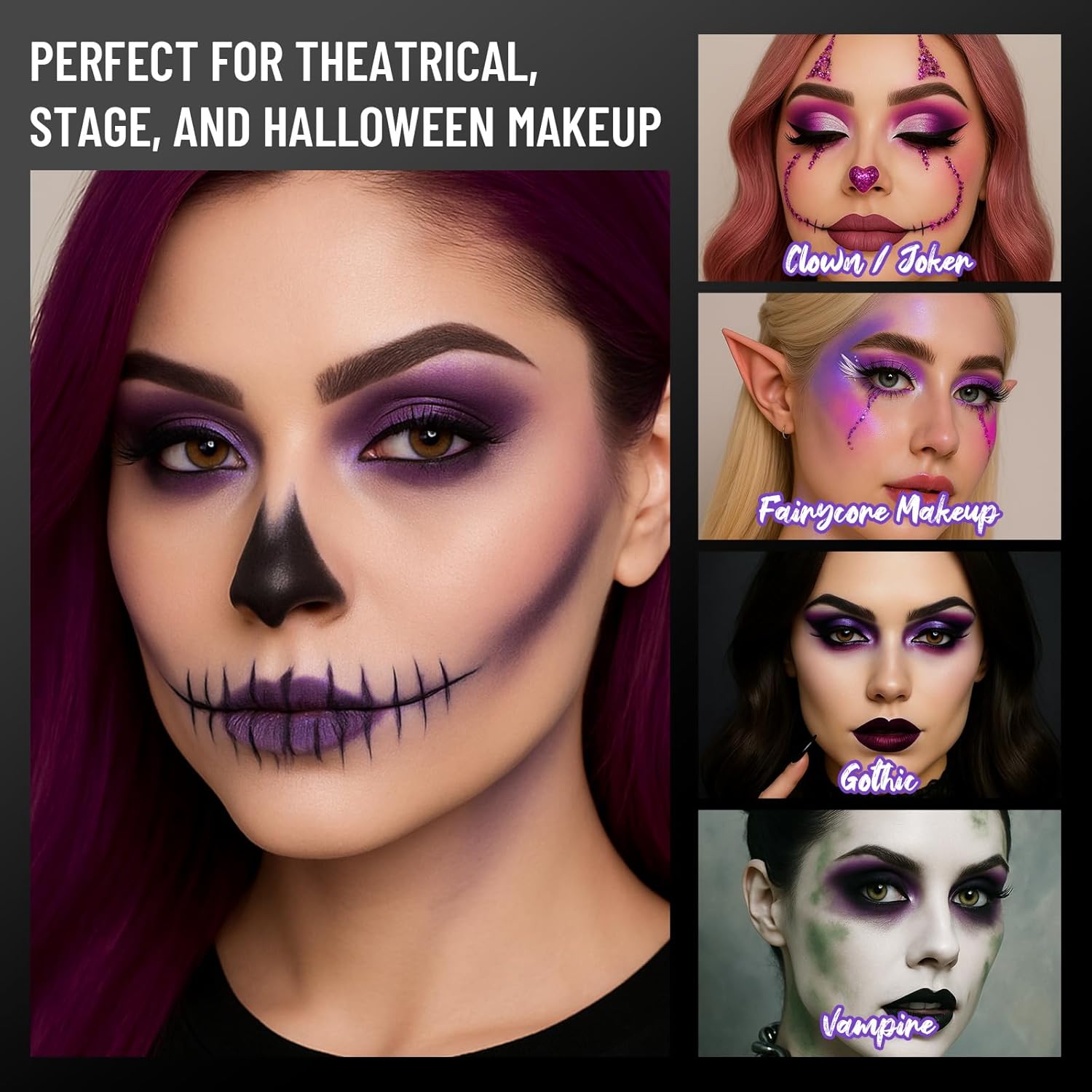 Purple Eyeshadow Palette with Mirror Lilac Violet Plum Tones Matte Shimmer Glitter 6 Colors Mini Eye Shadow Pallet Travel Size Highly Pigmented for Fairy Witch Goth Halloween Costume Makeup - Image 6