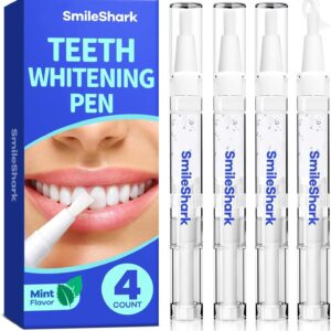 Teeth Whitening Pen (4 Count), No Sensitivity Teeth Whitening Gel, Effective Teeth Whitener, Travel-Friendly Tooth Whitening Pen, Carbamide Peroxide Tooth Bleaching Gel for Adults