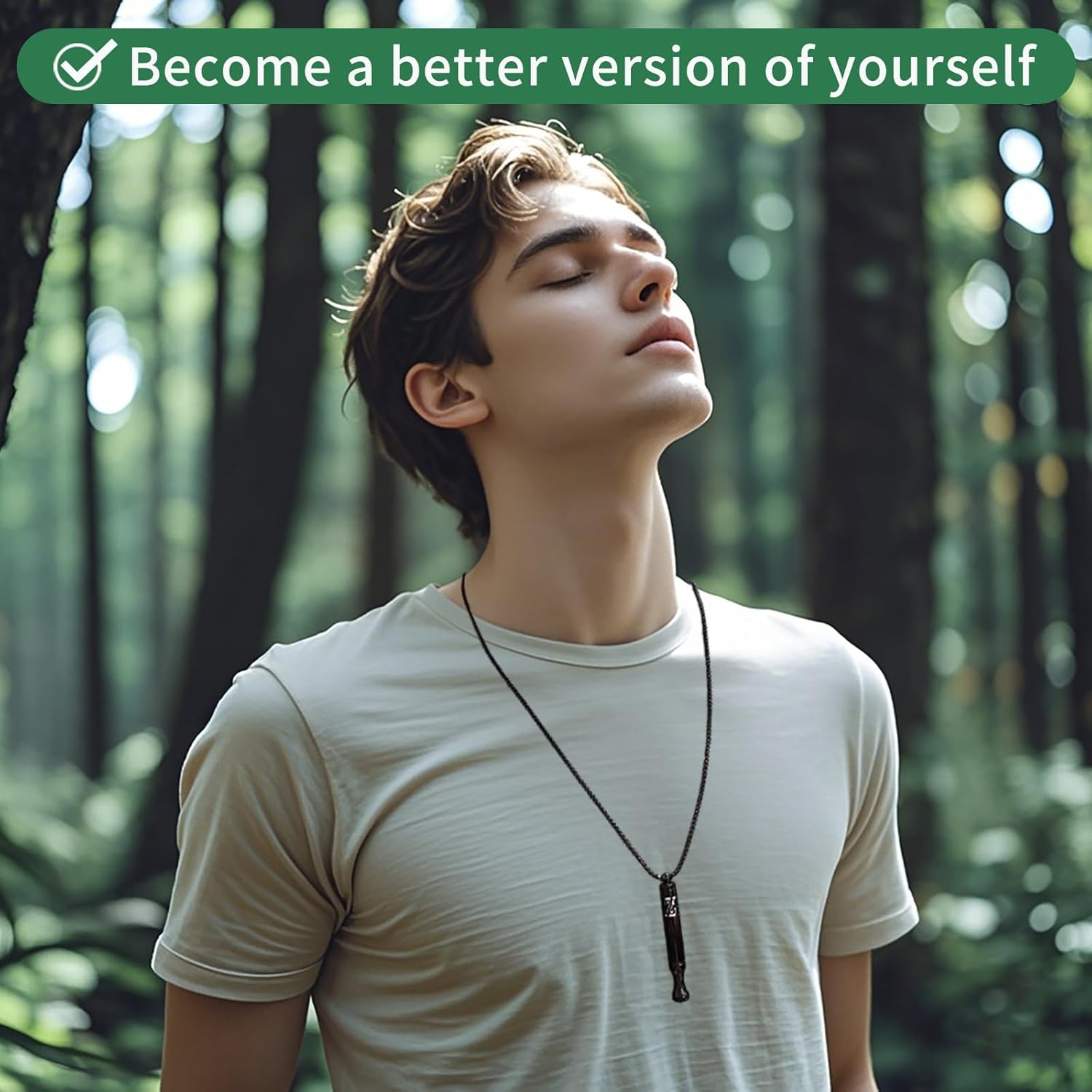 Breathlink Quit Smoking V2 Necklace Stress Fidget Relief Anxiety Aid, Silver - Image 7