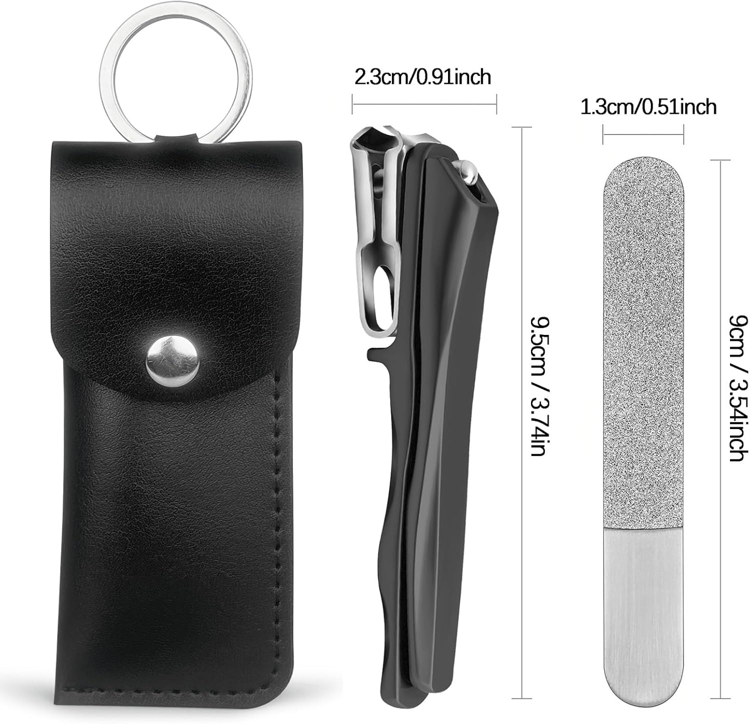 360° Rotating Head Nail Clippers for Seniors Long Handled Toenail Clippers for Men Thick Nails Heavy Duty Large Sharp Finger Nail Cutter, Stainless Steel, Black - Image 7