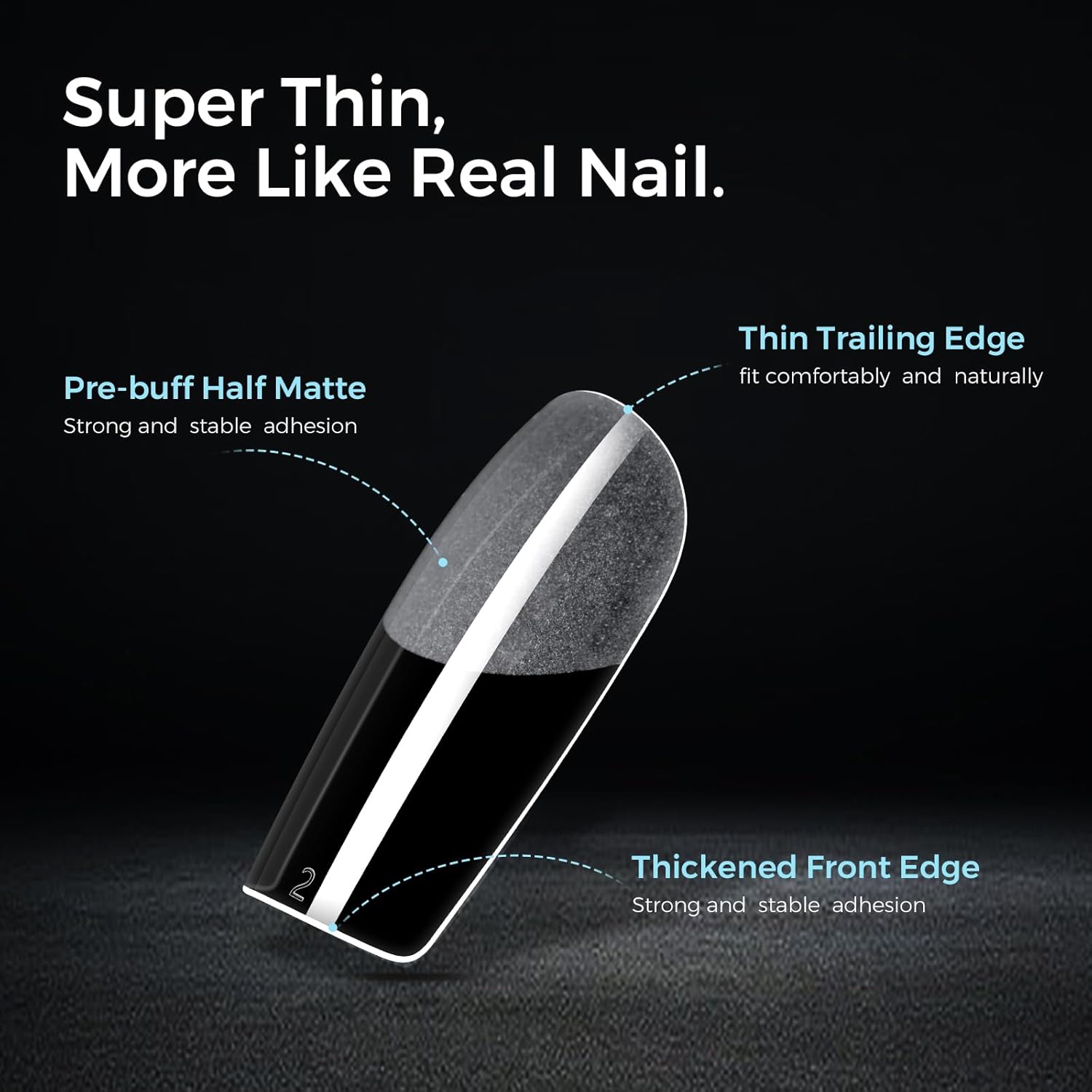 TOMICCA Clear Nail Tips Acrylic Nails 240Pcs Medium Square Acrylic Nail Kit Pre-shape Full Cover Clear Nails Gel Nail Tips for Extension Nail Home DIY, 12 Sizes - Image 6