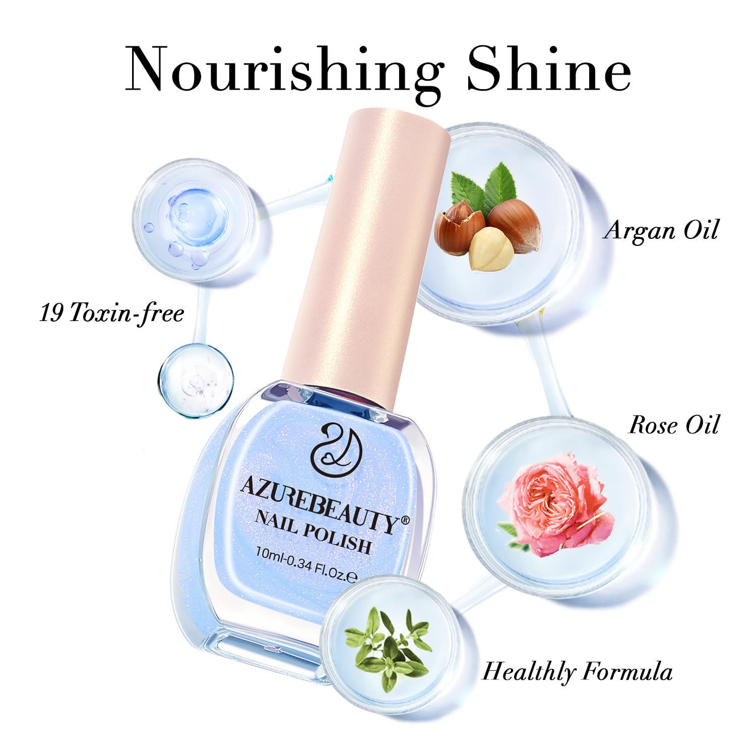 AZUREBEAUTY Nail Polish,Celestial Blue Quick Dry Complete Natural Super Lustrous ,Professional for DIY Manicure and Pedicure at Home - Image 7