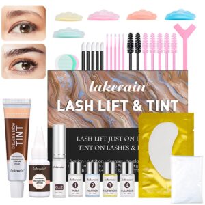 EyeLash Lift Kit, Lash Perm Kit, Black Color Natural Curl Eyelash Perm Dye Set for Home Salon, Long Lasting Setting, Easy to Use for Beginner (#1)