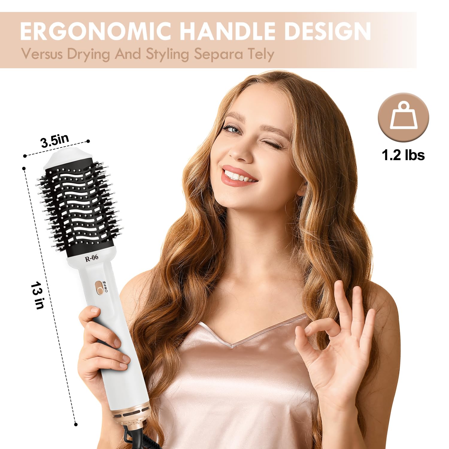 Hair Dryer Brush Blow Dryer Brush in One, 4 in 1 Hair Dryer and Styler Volumizer with Oval Barrel, Professional Salon Hot Air Brush for All Hair Types, Bright White - Image 6