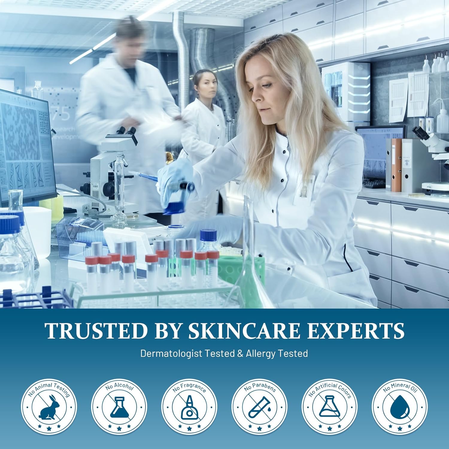 Retinol Under Eye Cream - Eye Cream for Eye Bags, Dark Circles, and Fade Wrinkles, Fine Lines Skin Care Treatment for Women and Men, 20ML blue - Image 7