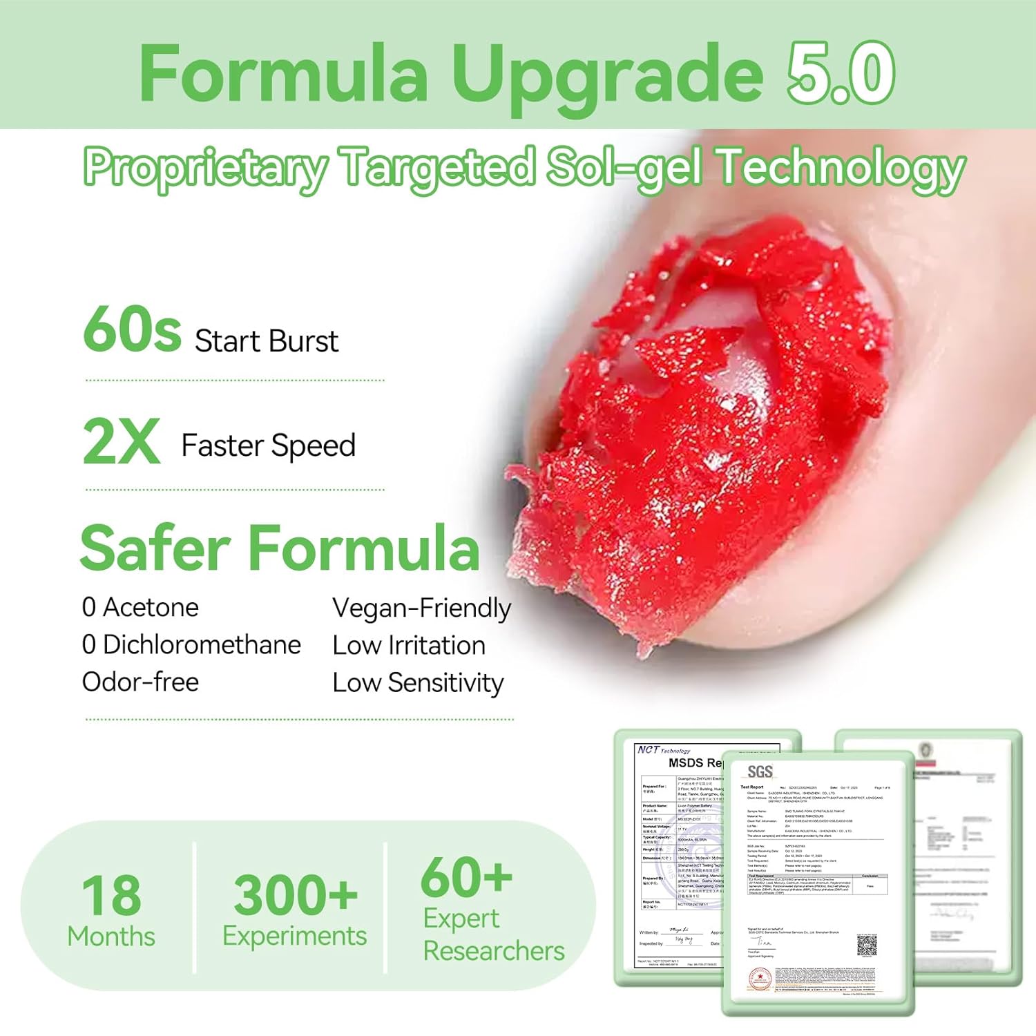 BORN PRETTY Magic Gel Nail Polish Remover with New Upgraded Gentle Formula,Faster & Easier & Cleaner & Safer Professional Nail Polish Remover In 3-5 Minutes,No Need for Foil Soaking Or Wrapping - Image 3