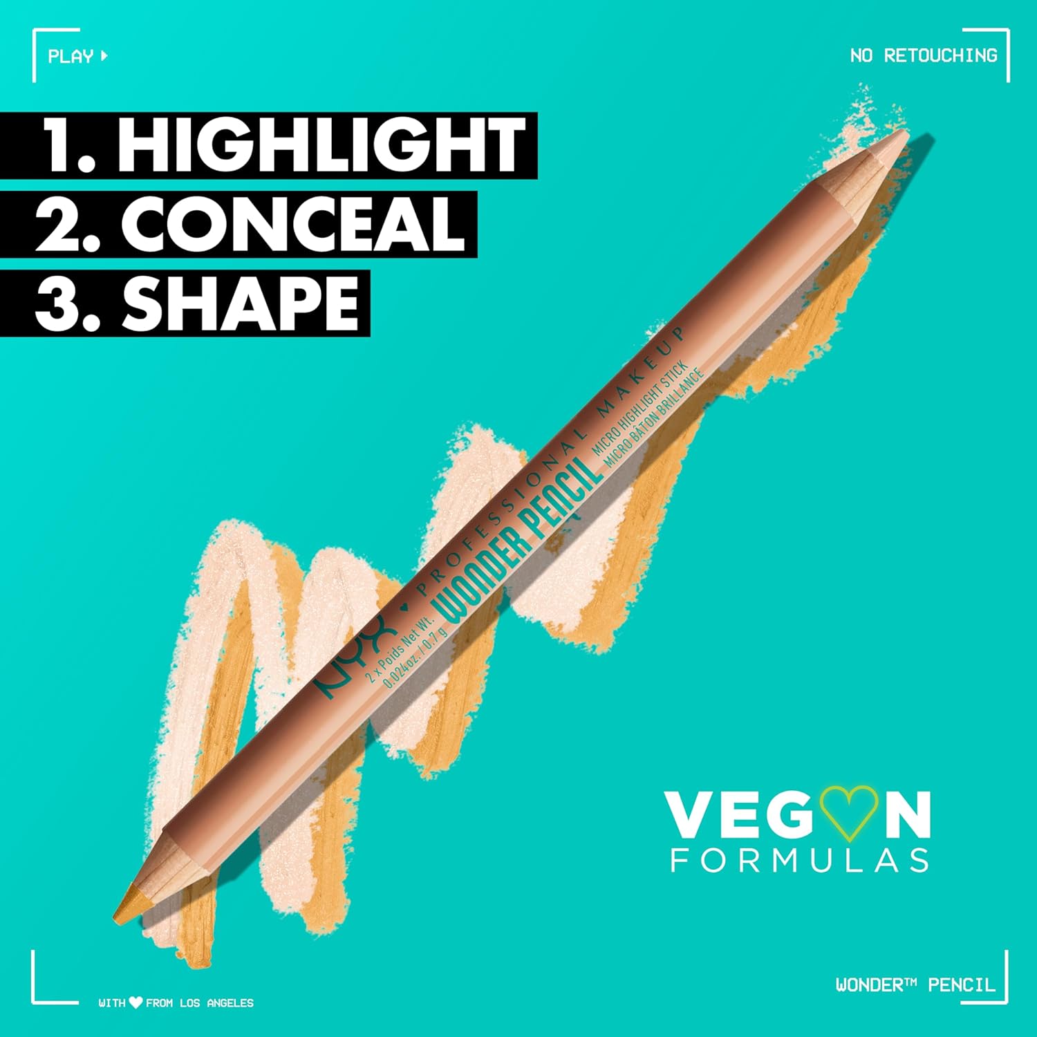NYX PROFESSIONAL MAKEUP Wonder Pencil, Multi-Use Micro Highlighter & Concealer Stick - Light - Image 3