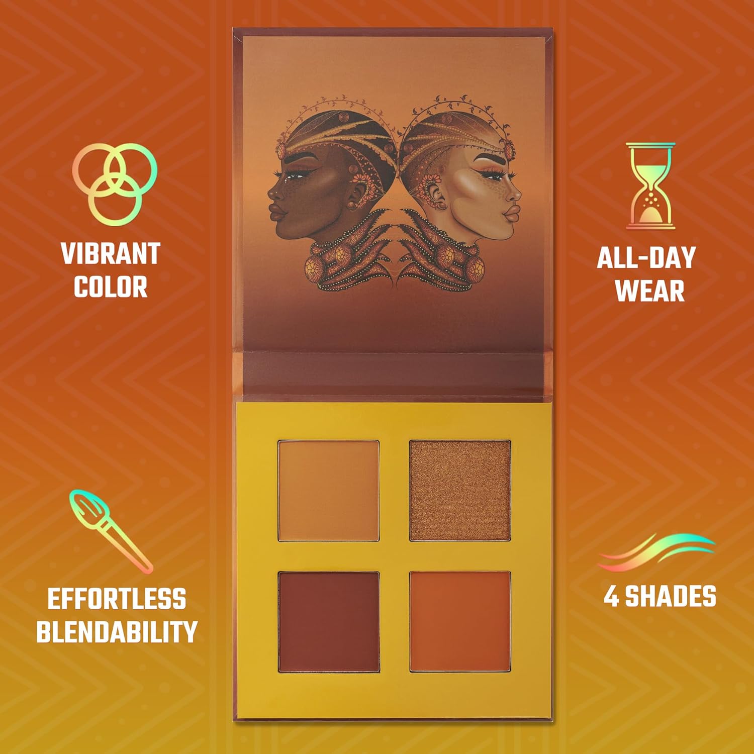 Juvia's Place Rebel Quad Honey Eyeshadow Palette - Shades of 4, Professional Eye Makeup, Pigmented Makeup Palette for Eye Color & Shine, Pressed Eyeshadow Cosmetics - Image 4