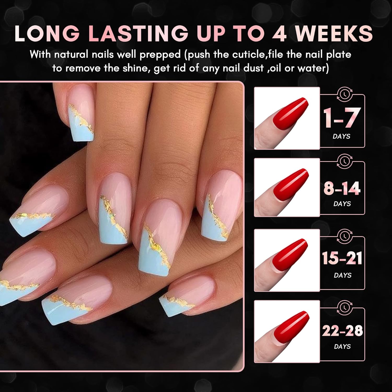 Makartt Short Coffin Clear Nail Tips, 500pcs Press on Full Cover Fake Ballerina Nails Tip Extension 10 Sizes Long Lasting Soak Off False Acrylic Kit for Home & Salon Use - Image 4