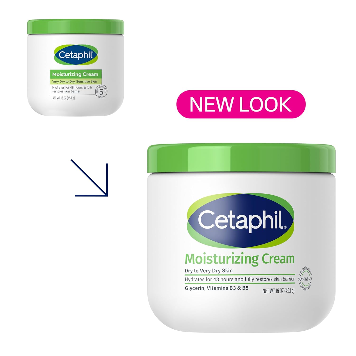 Cetaphil Hydrating Moisturizing Cream for Dry Sensitive Skin 16 oz 2 Pack Fragrance Free - Image 2
