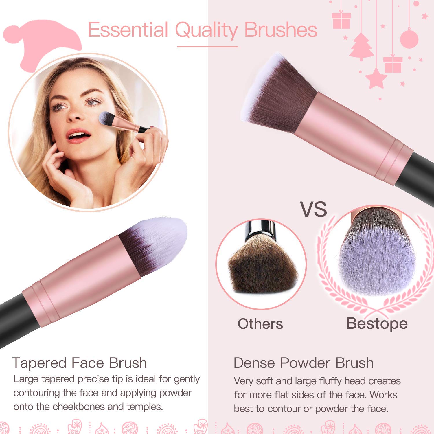 Makeup Brushes Makeup Brush Set - 16 Pcs BESTOPE PRO Premium Synthetic Foundation Concealers Eye Shadows Make Up Brushes set,Eyeliner Brushes(Black) - Image 5