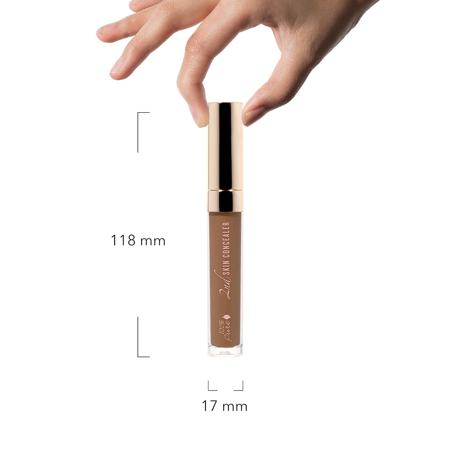 100% PURE 2nd Skin Concealer (Fruit Pigmented), Shade 7, Full Coverage, Lightweight, Liquid Concealer for Face, Under Eyes, Vegan Makeup (For Deep Skin w/Cool-Neutral Undertones) - 0.17 Fl Oz - Image 8