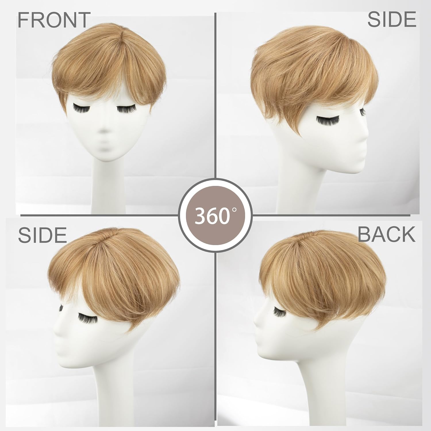 Hair Topper for Women - Short Pixie Cut Synthetic Piece for Thinning Hair - Wiglet (Blonde) - Image 4