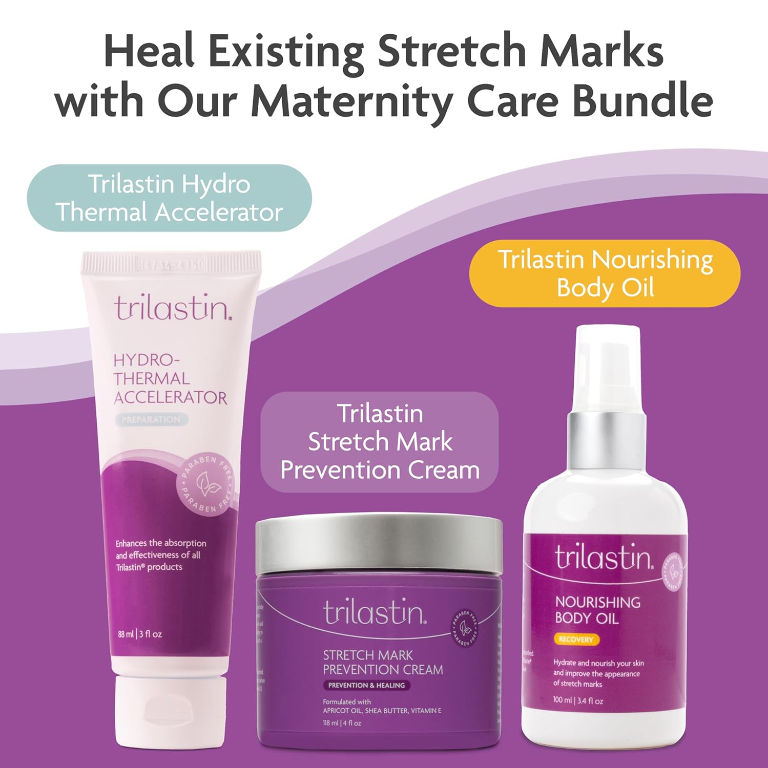 TriLASTIN Maternity Stretch Mark Prevention Cream - Paraben-Free, Hypoallergenic, and Safe for Pregnancy - Stretch Mark Formula for Pregnant Women - 4 Oz Belly Cream for Pregnant Women - Image 8