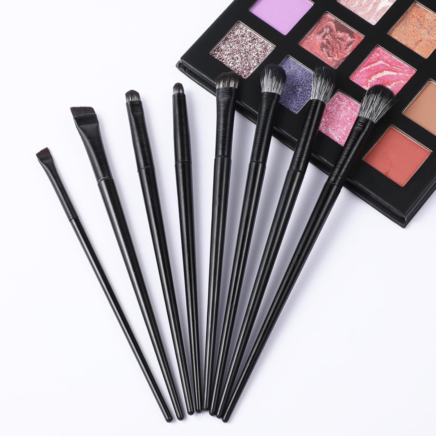 Eye Makeup Brushes Set 8 Pcs Eyeshadow Brush Brush Set For Hooded Or Smaller Eyes Professional Eye Brush Smudging Defining Eyeshadow And Eyeliner For Shadow Lip Angled Eyeliner Eyebrows - Image 3