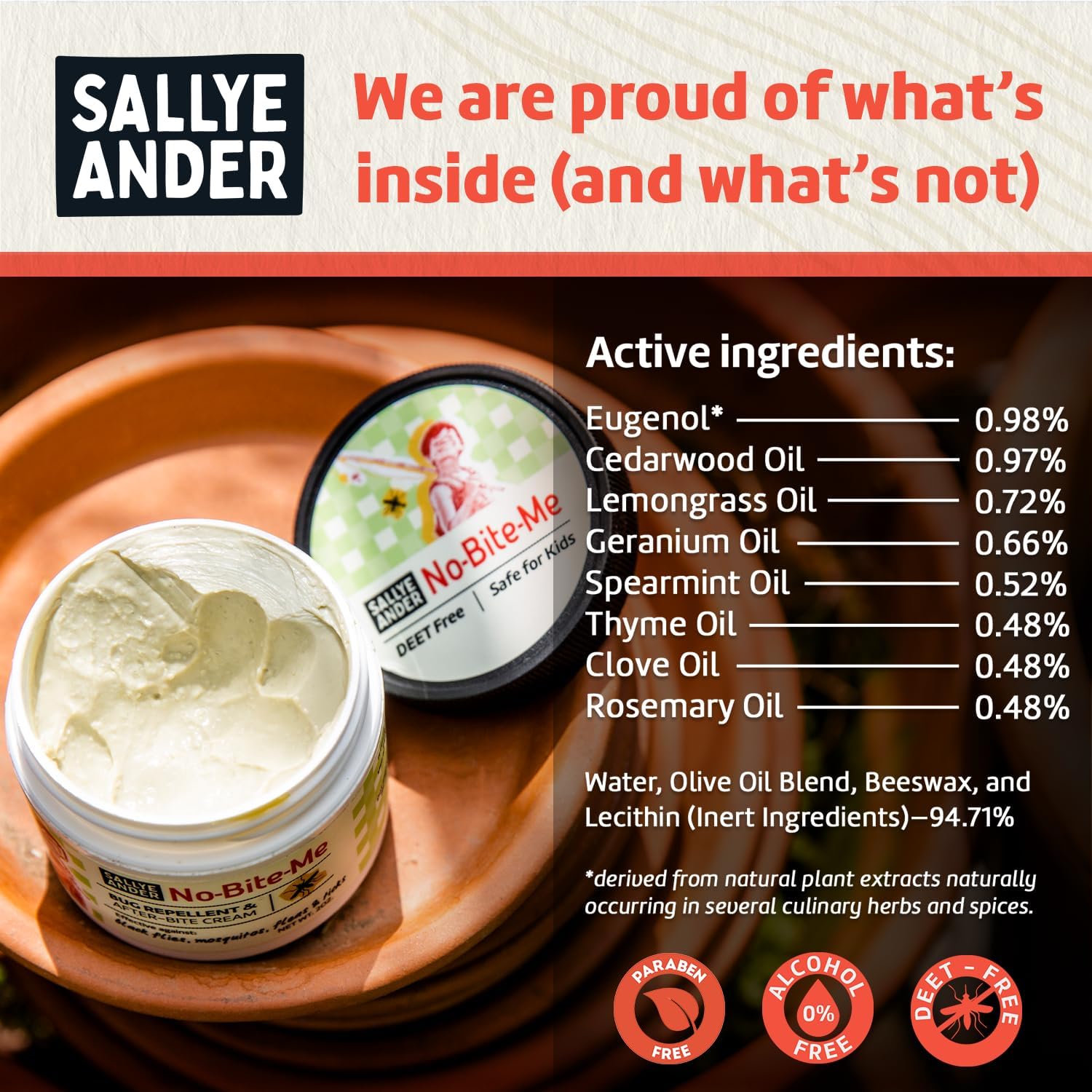 SALLYEANDER No Bite Me All-Natural Bug & Insect Repellent - Anti Itch Cream - 2 oz - Safe for Kids and Infants - Repels Mosquitoes, Black Flies, Fleas, and Ticks - Image 6