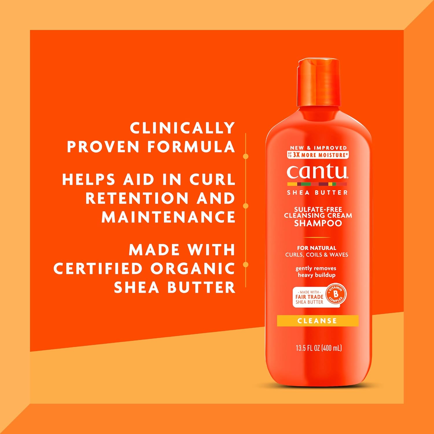Cantu Sulfate-Free Cleansing Cream Shampoo with Shea Butter for Natural Hair, 13.5 oz - Image 3