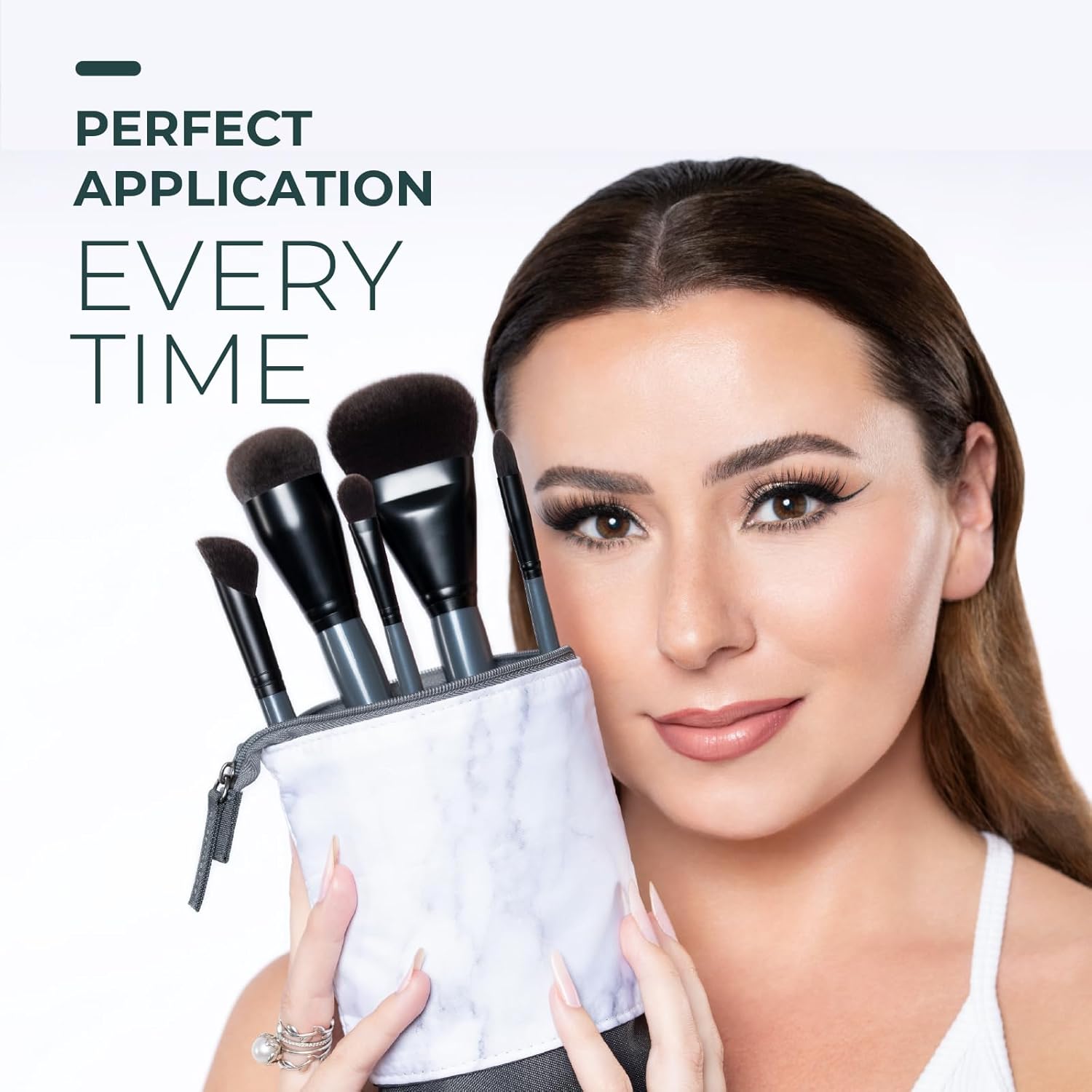 Rose and Ben Beauty Essential Travel 5 Piece Brush Set | Professional Blending Brush for Liquid & Cream Makeup | Cruelty Free - Image 4