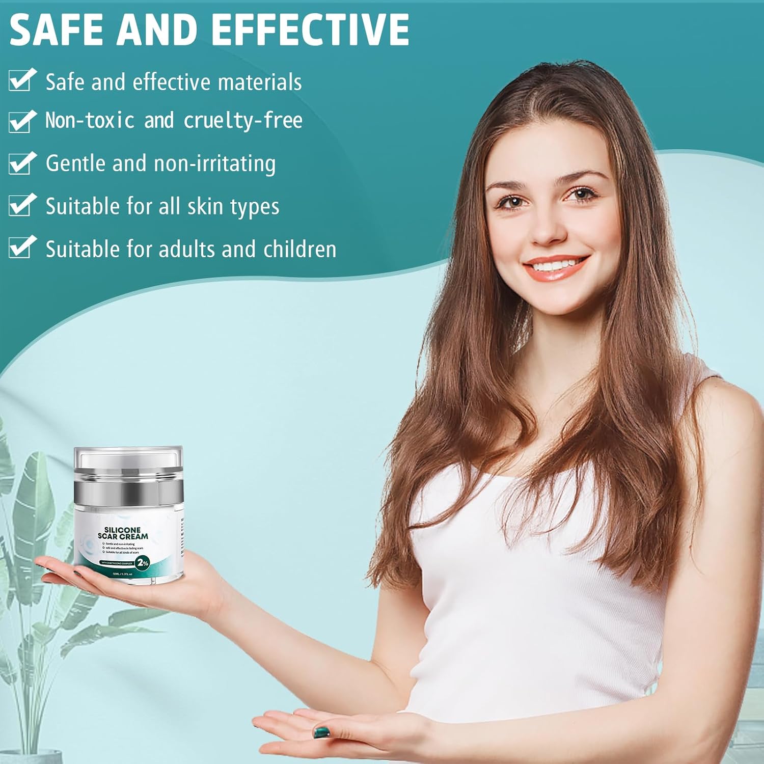 Advanced Scar Cream, Silicone Gel for Scars, Professional Scar Removal Cream for Surgical Scars, Stretch Marks, Old and New Scars 1.7 oz(50ml) - Image 3