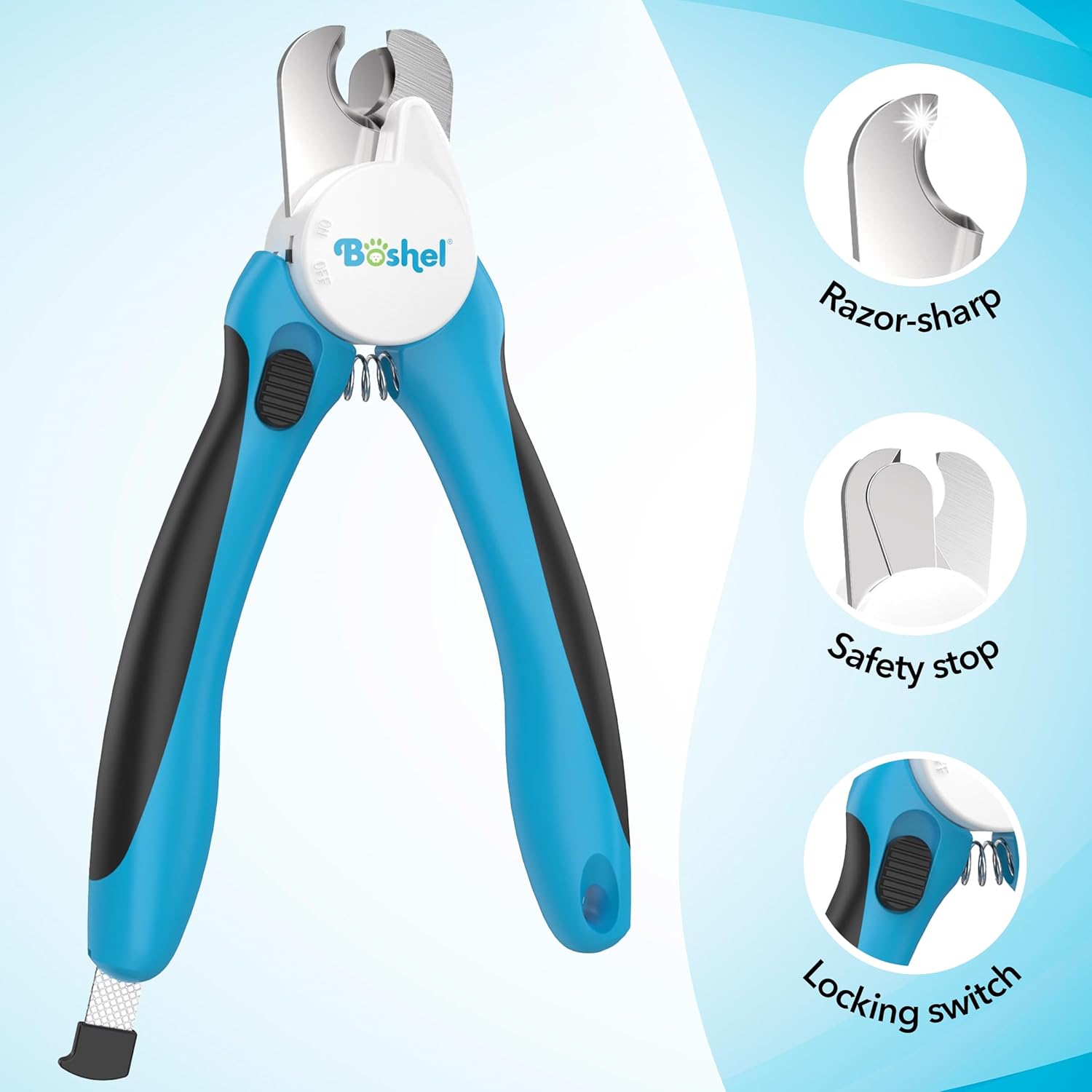BOSHEL LED Large Dog Nail Clippers, Dog Nail Trimmers for Large Breed with Quick Sensor, Dogs Trimmer with Light & Safety Guard, Sharp Pet Nails Clipper, Pet Claw Clippers, Pets Toenail Cutter & File - Image 7