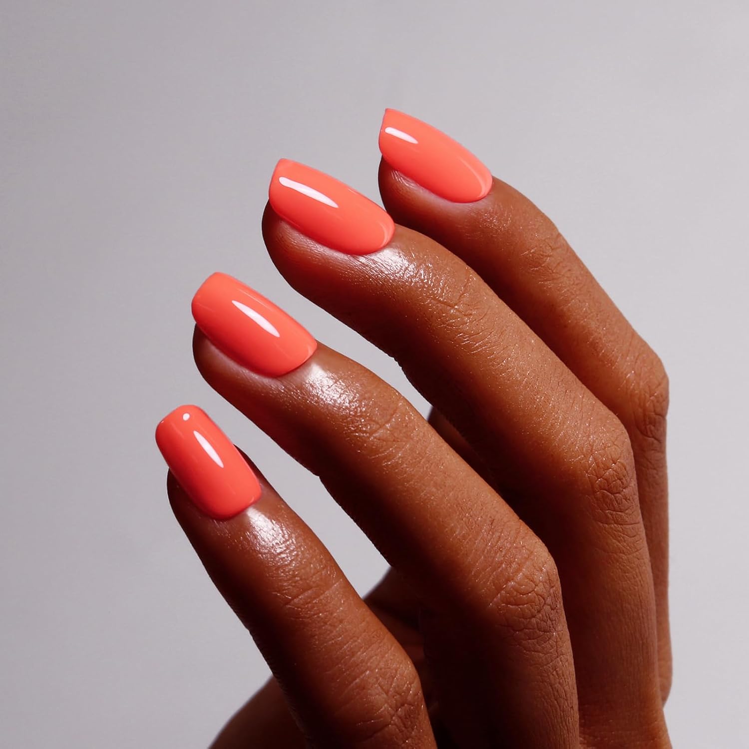 Gel Polish, 0.5 Fl Oz Bright Coral Orange Gel Nail Polish Spring Summer Soak off LED UV Art Starter Manicure Salon DIY - Image 4