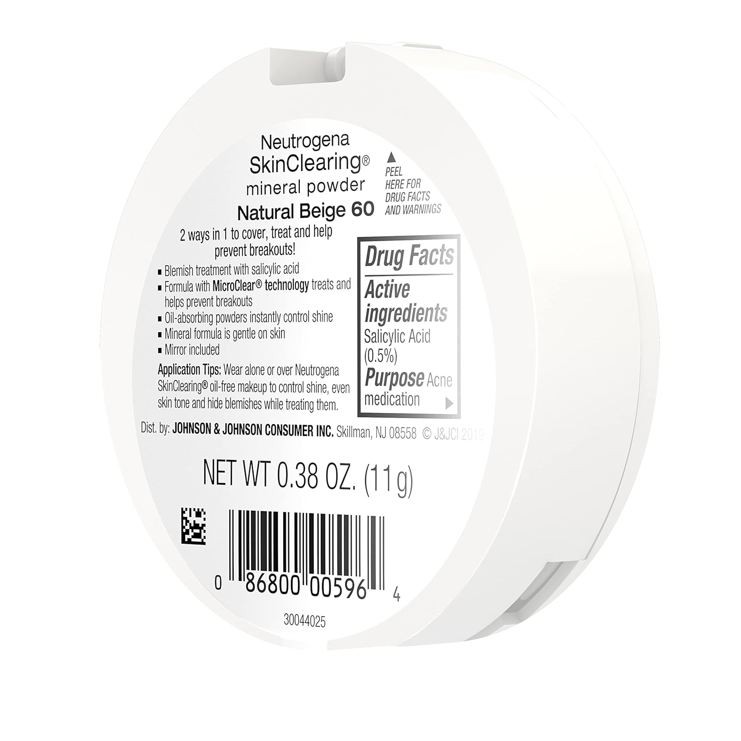 Neutrogena SkinClearing Mineral Acne-Concealing Pressed Powder Compact, Shine-Free & Oil-Absorbing Makeup with Salicylic Acid to Cover, Treat & Prevent Breakouts, Natural Beige 60,.38 oz (Pack of 2) - Image 17