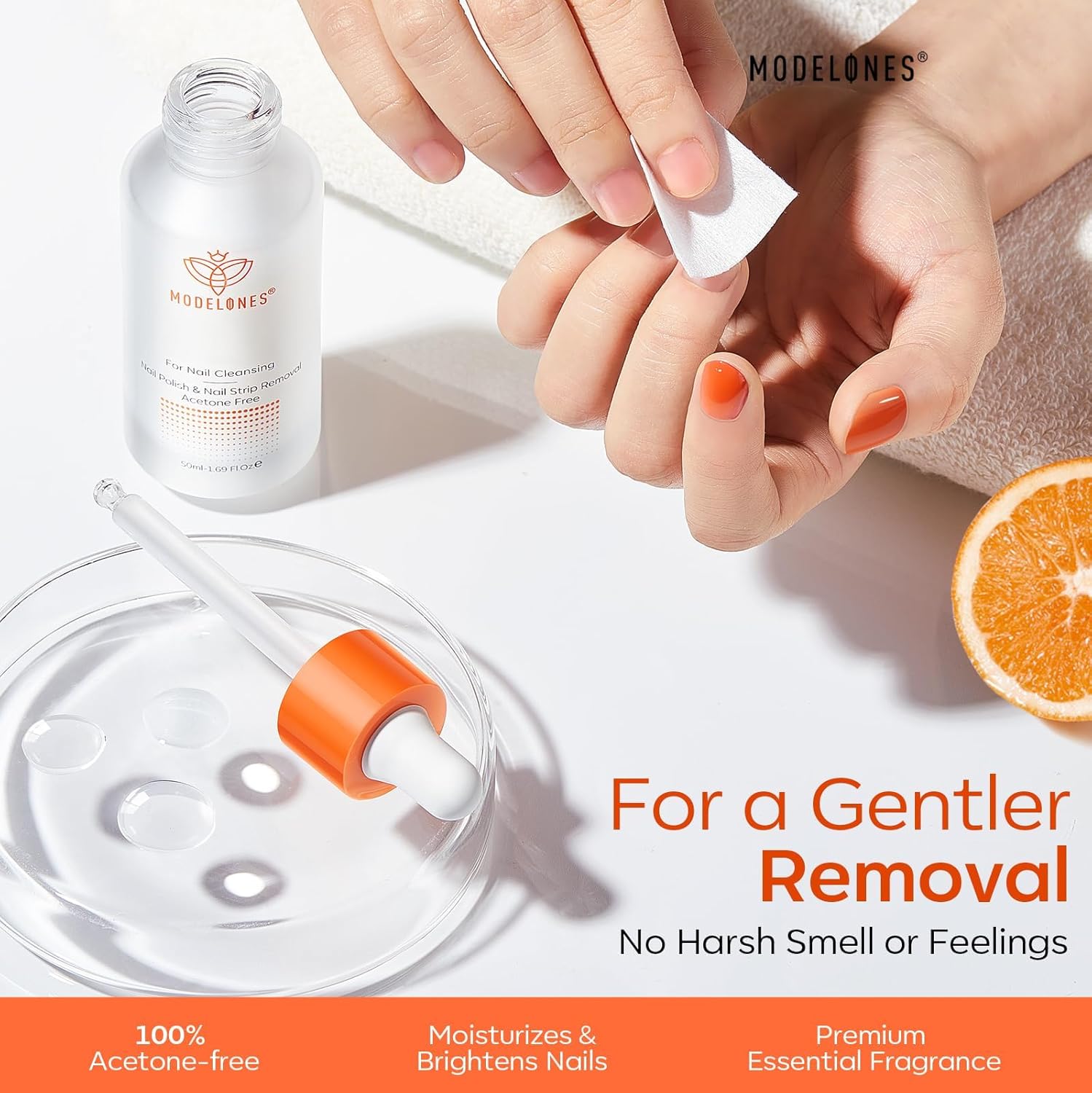 Modelones Nail Polish Remover for Press on Nails & Nail Strips Acetone-Free, Nail Glue Remover Natural Formula Serum Easy Peel for Moisturizing & Care, Non-Toxic, Low Odor, Portable Size - Image 3