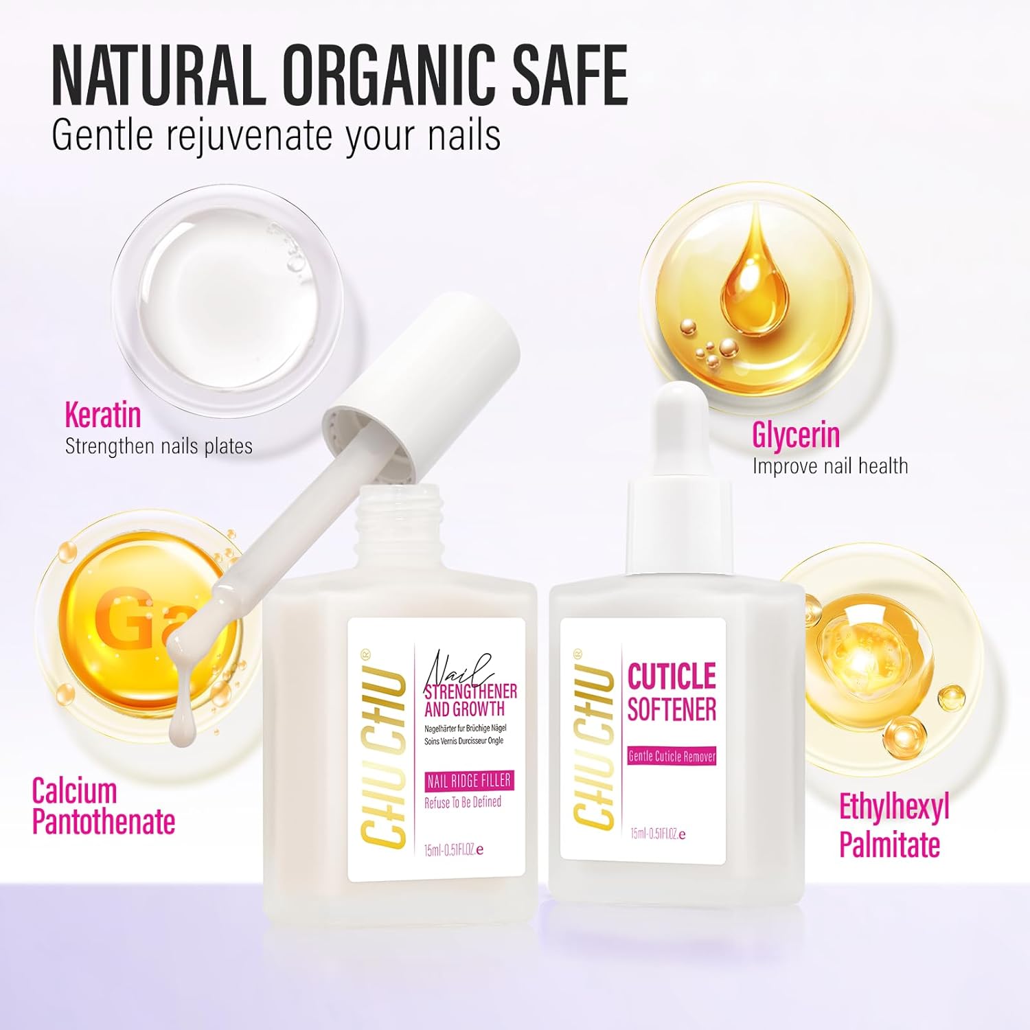Milky White Nail Strengthener and Growth Set with Cuticle Softener for Weak Nails - Image 4