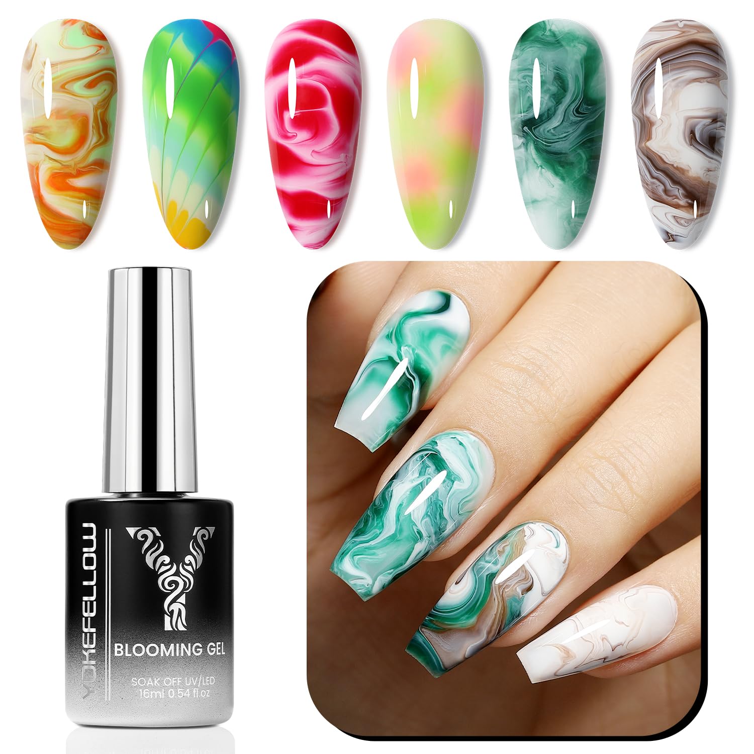 YOKE FELLOW 16ML Hema-Free Blooming Gel Nail Polish for Professional DIY Nail Art - Image 9