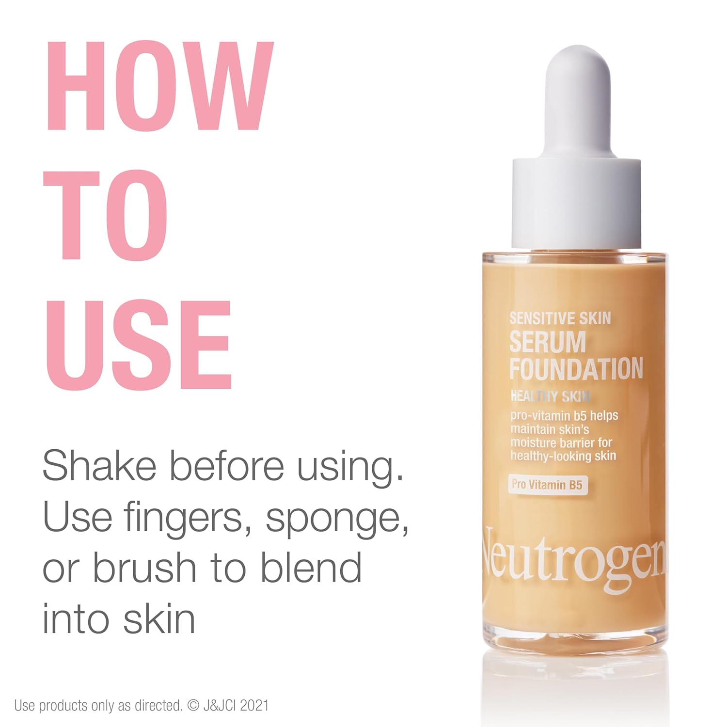 Neutrogena Healthy Skin Sensitive Skin Serum Foundation with Pro-Vitamin B5, Color Correcting & Pore Minimizing Liquid Foundation & Face Serum, Buildable Coverage, Light/Medium 02, 1 oz - Image 8