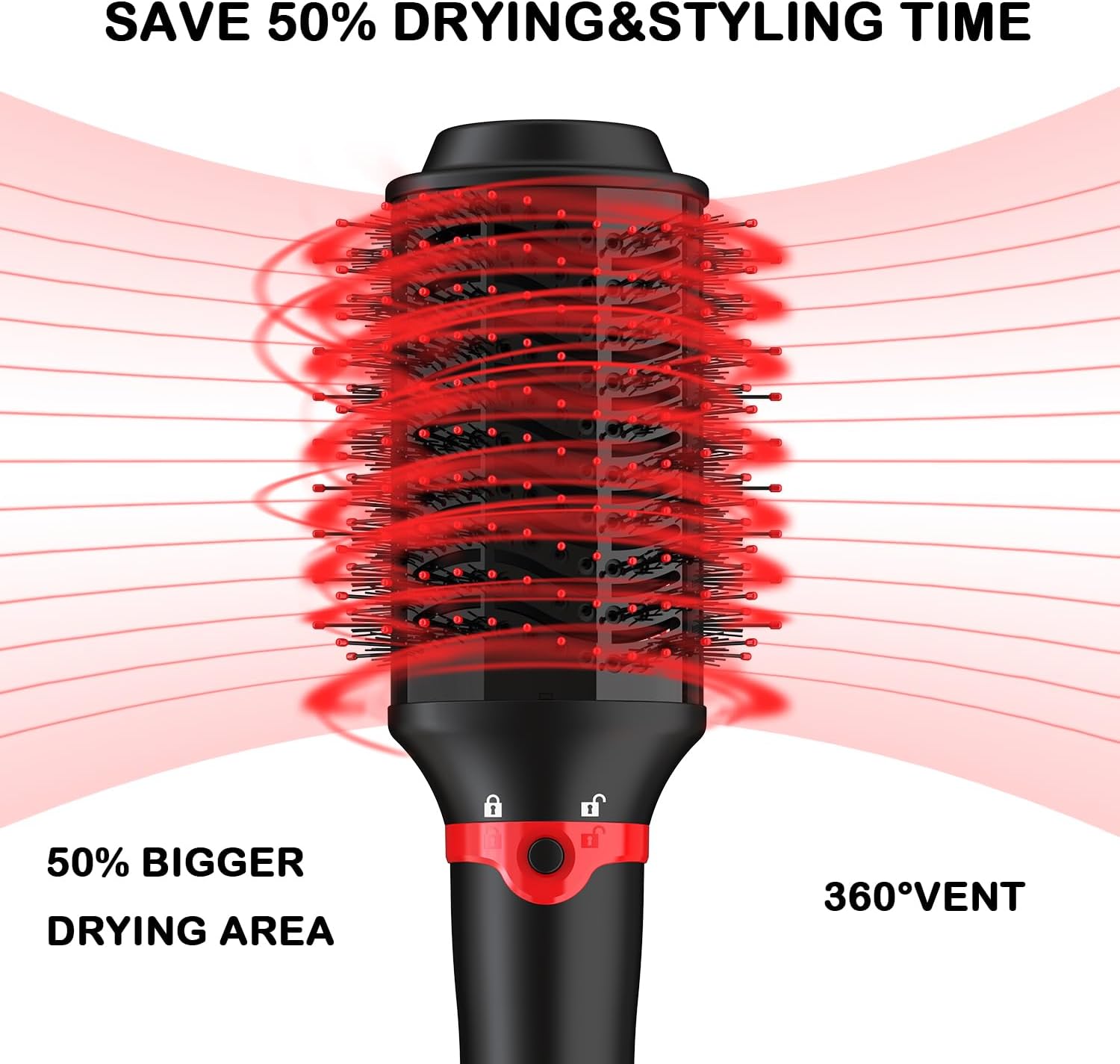 1.5-inch One-Step Hot Air Brush for Effortless Hair Drying, Straightening, and Volumizing - Image 4